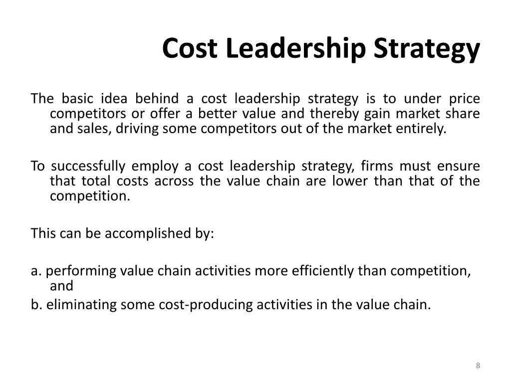 cost leadership strategy 2