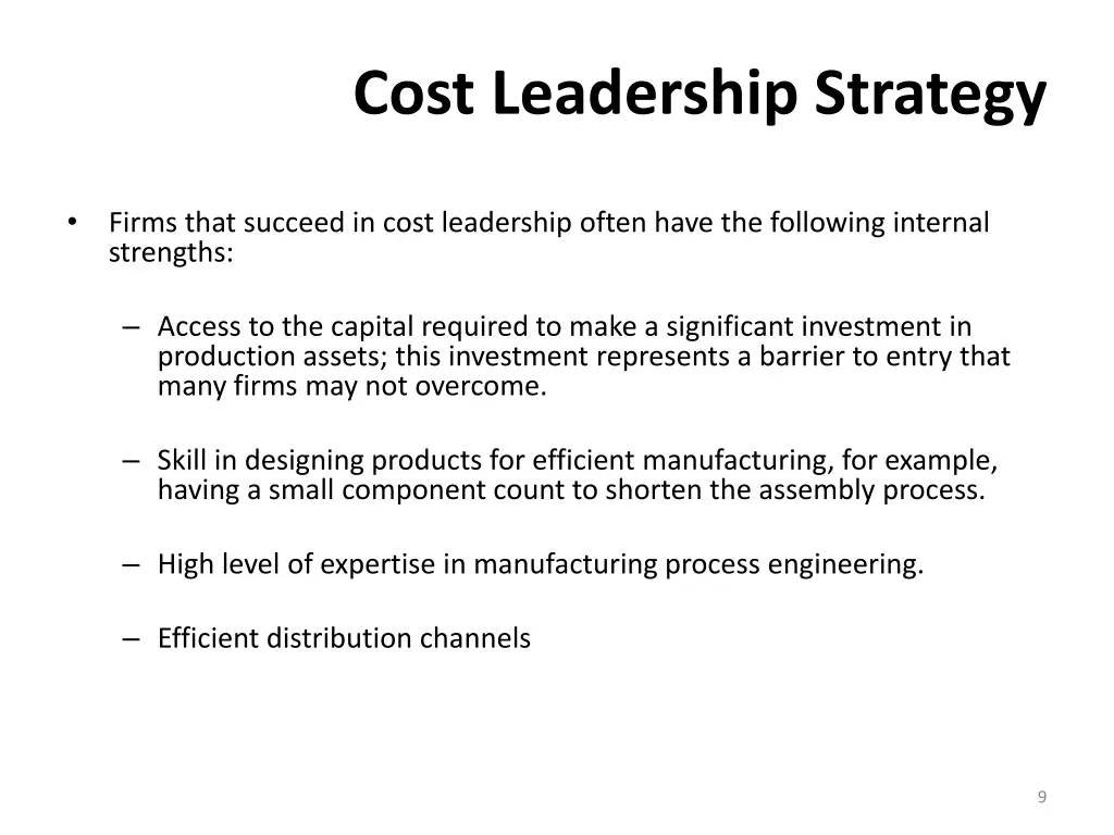 cost leadership strategy 3