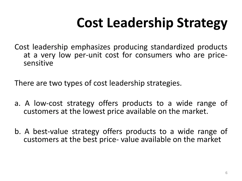 cost leadership strategy