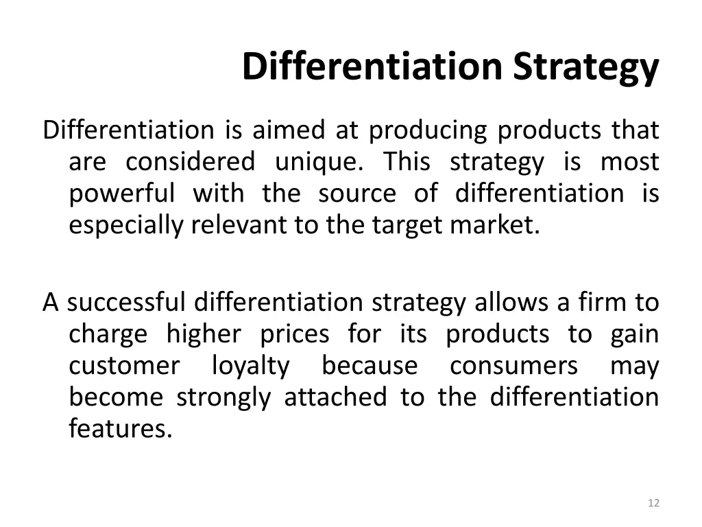 differentiation strategy