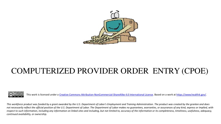 computerized provider order entry cpoe