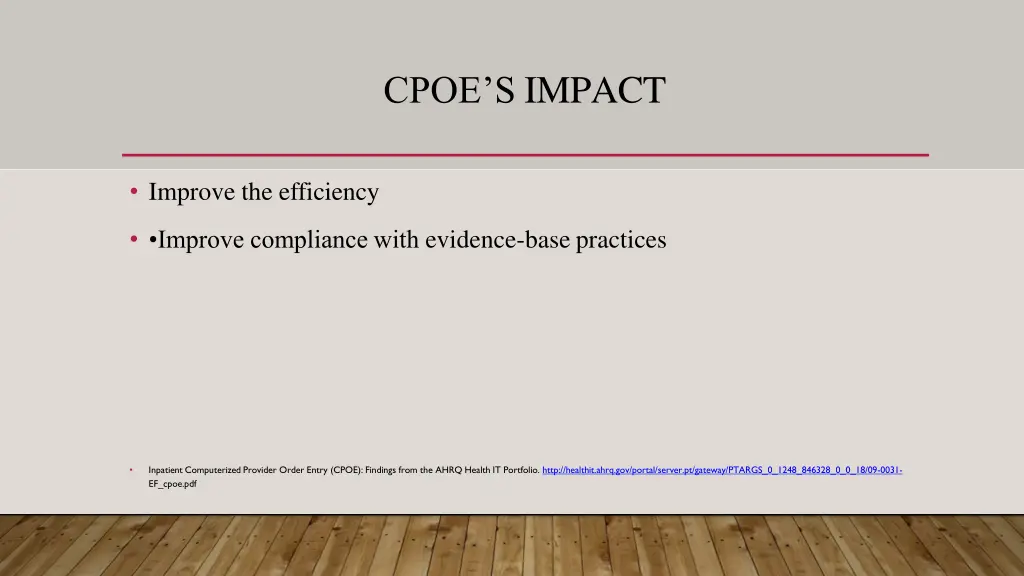 cpoe s impact 1