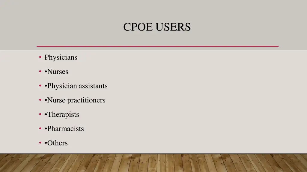 cpoe users