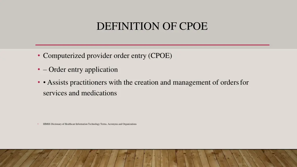 definition of cpoe