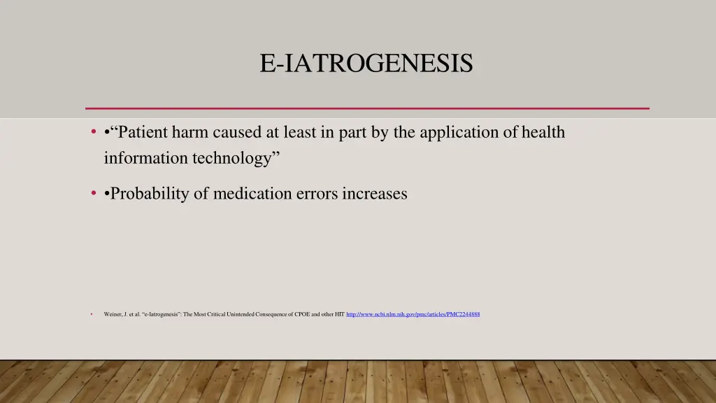 e iatrogenesis