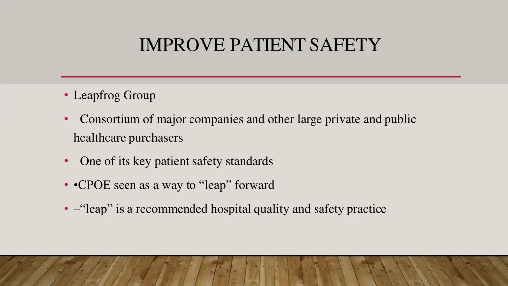 improve patientsafety