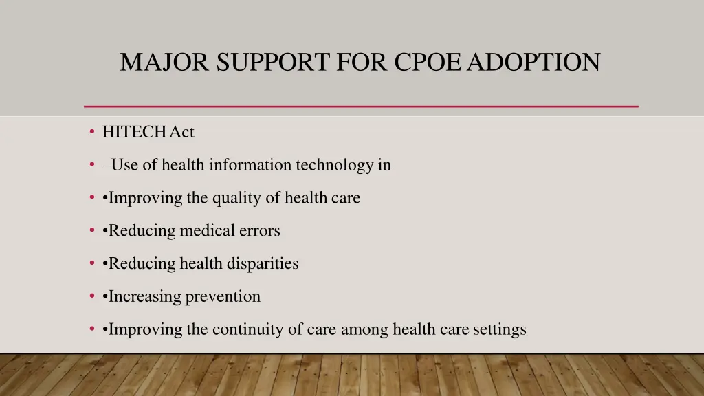 major support for cpoeadoption