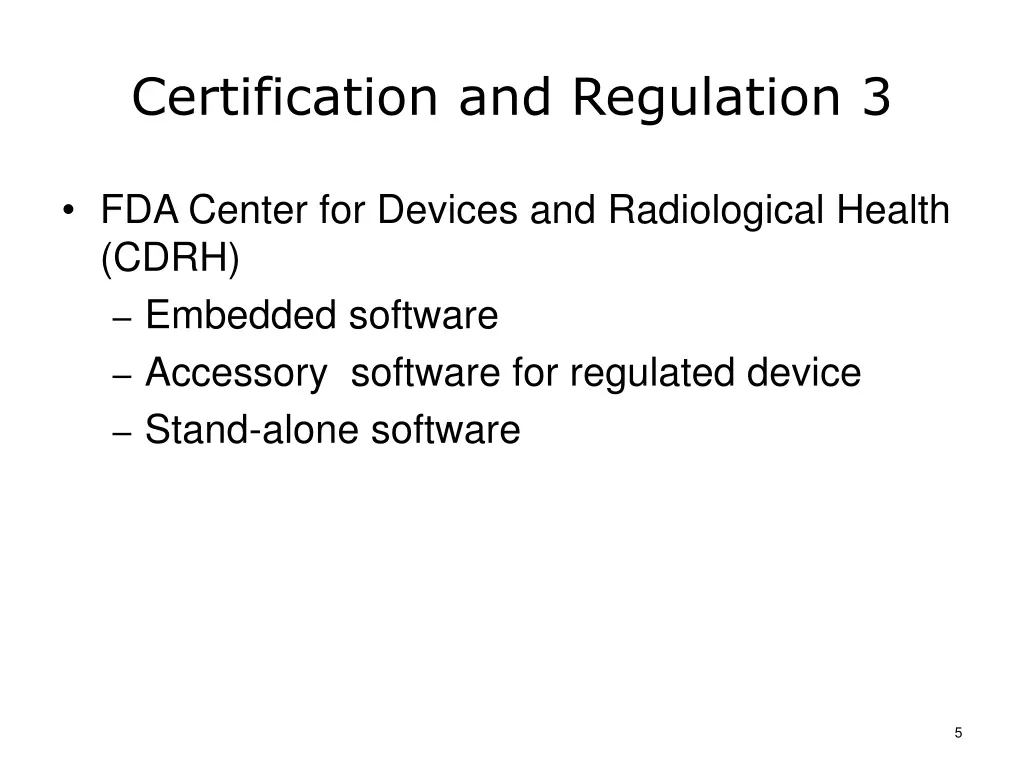 certification and regulation 3