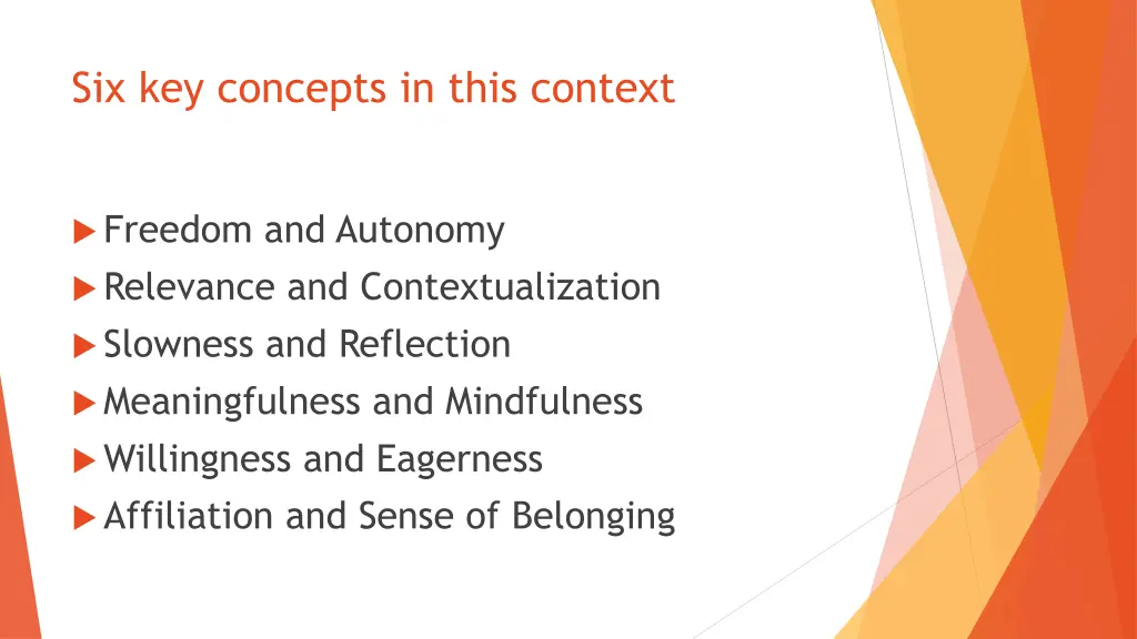 six key concepts in this context