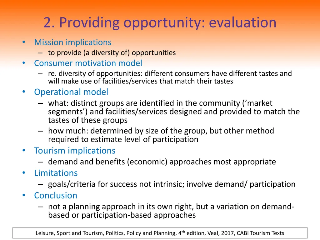 2 providing opportunity evaluation