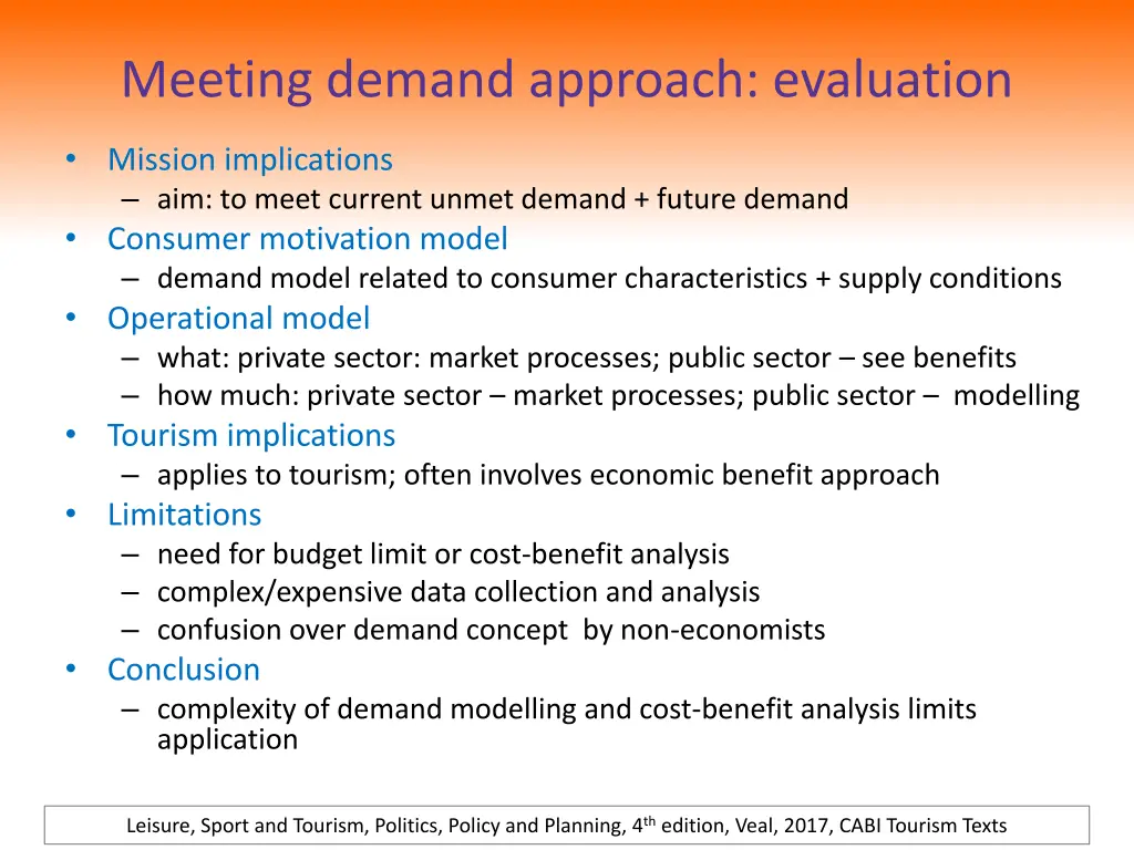 meeting demand approach evaluation