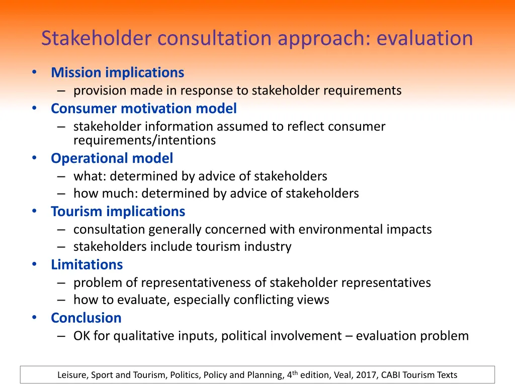 stakeholder consultation approach evaluation