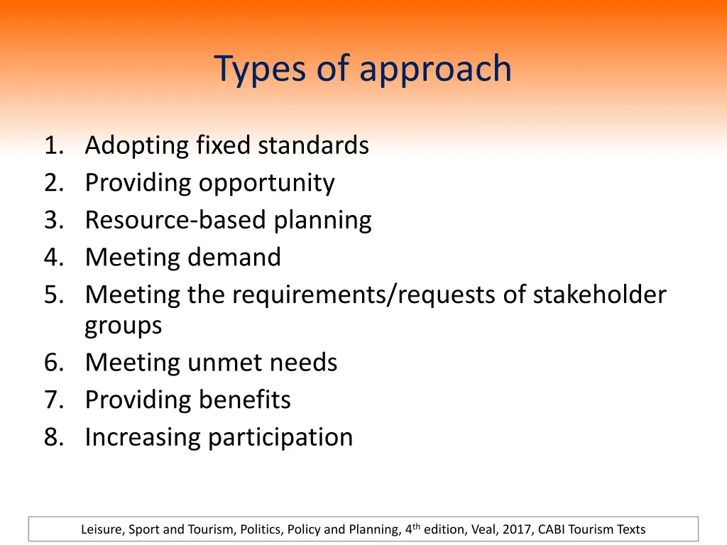 types of approach