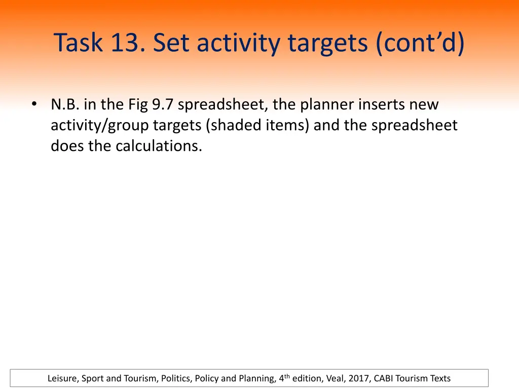 task 13 set activity targets cont d