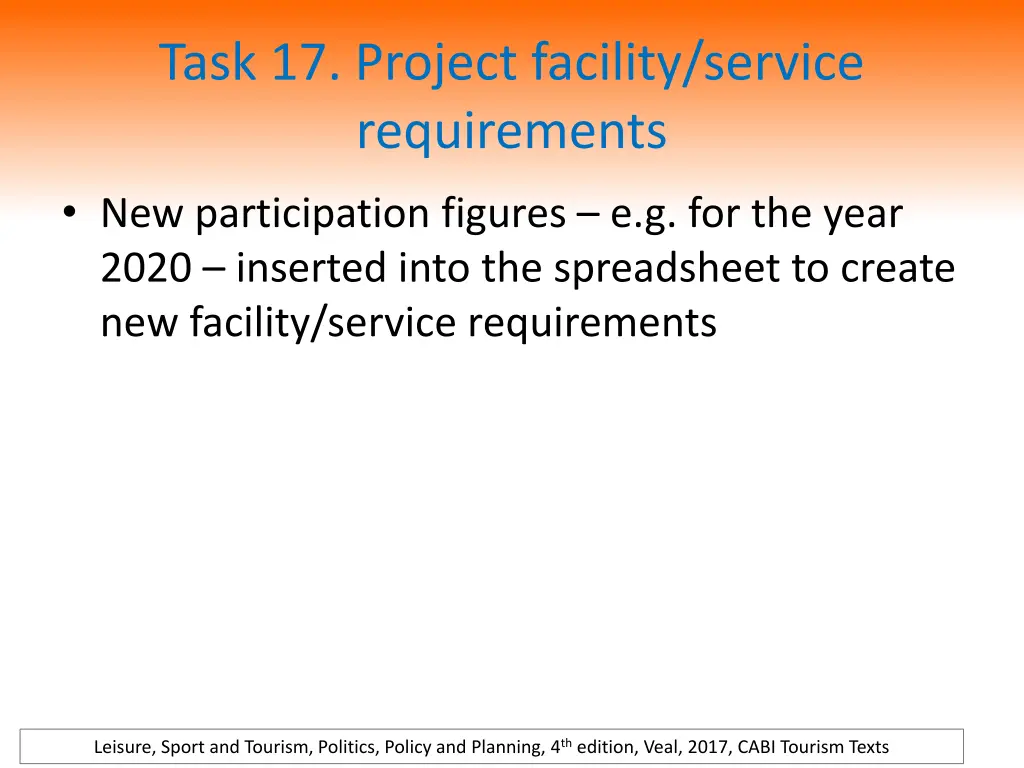 task 17 project facility service requirements