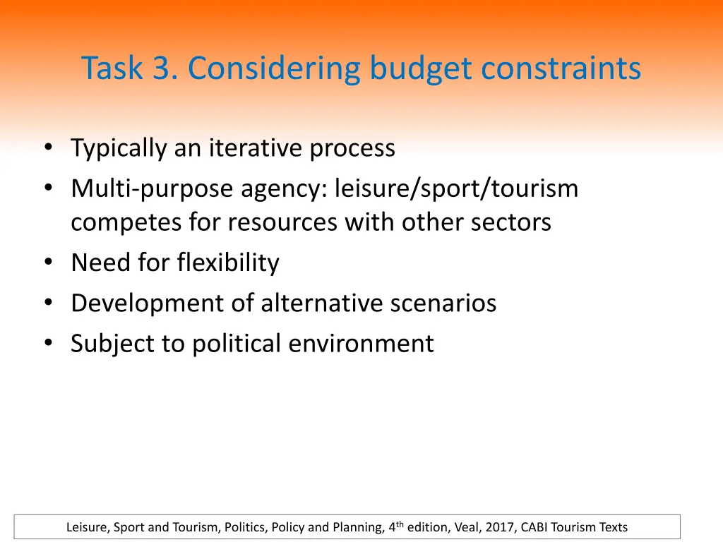 task 3 considering budget constraints