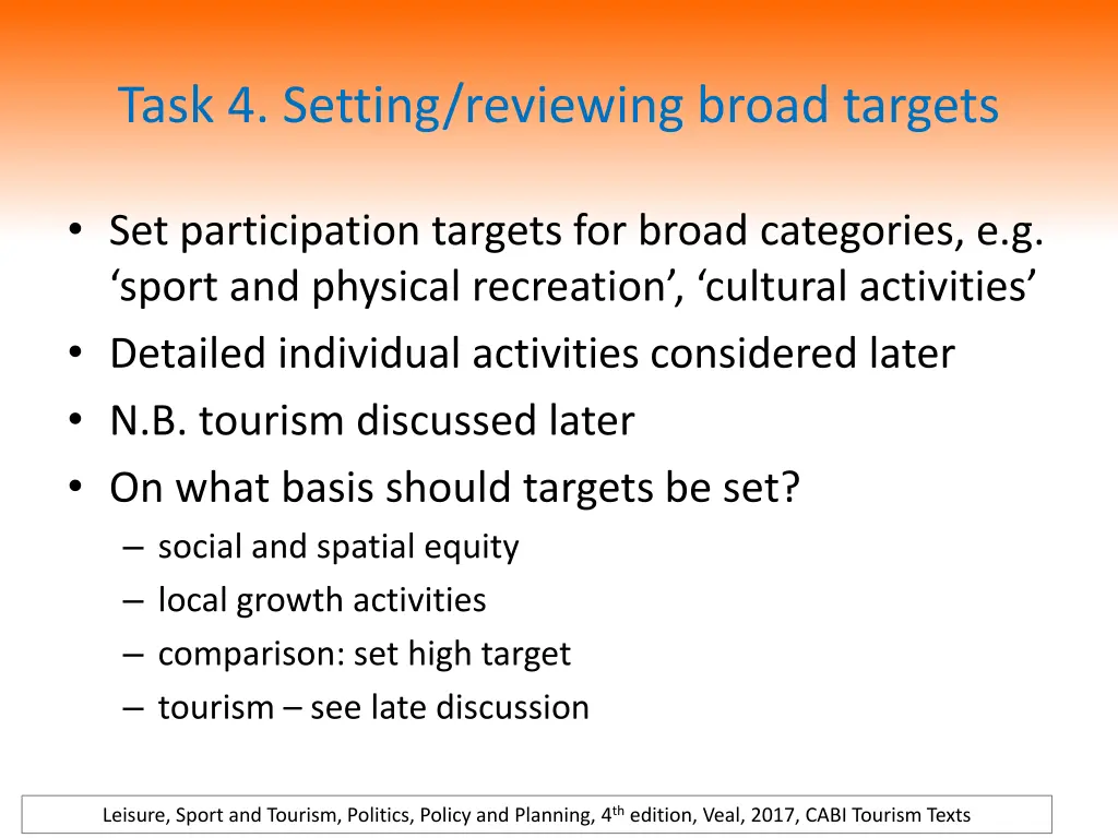 task 4 setting reviewing broad targets