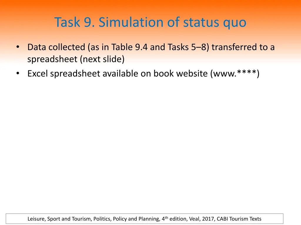 task 9 simulation of status quo