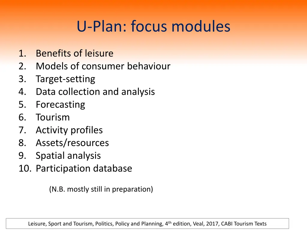 u plan focus modules