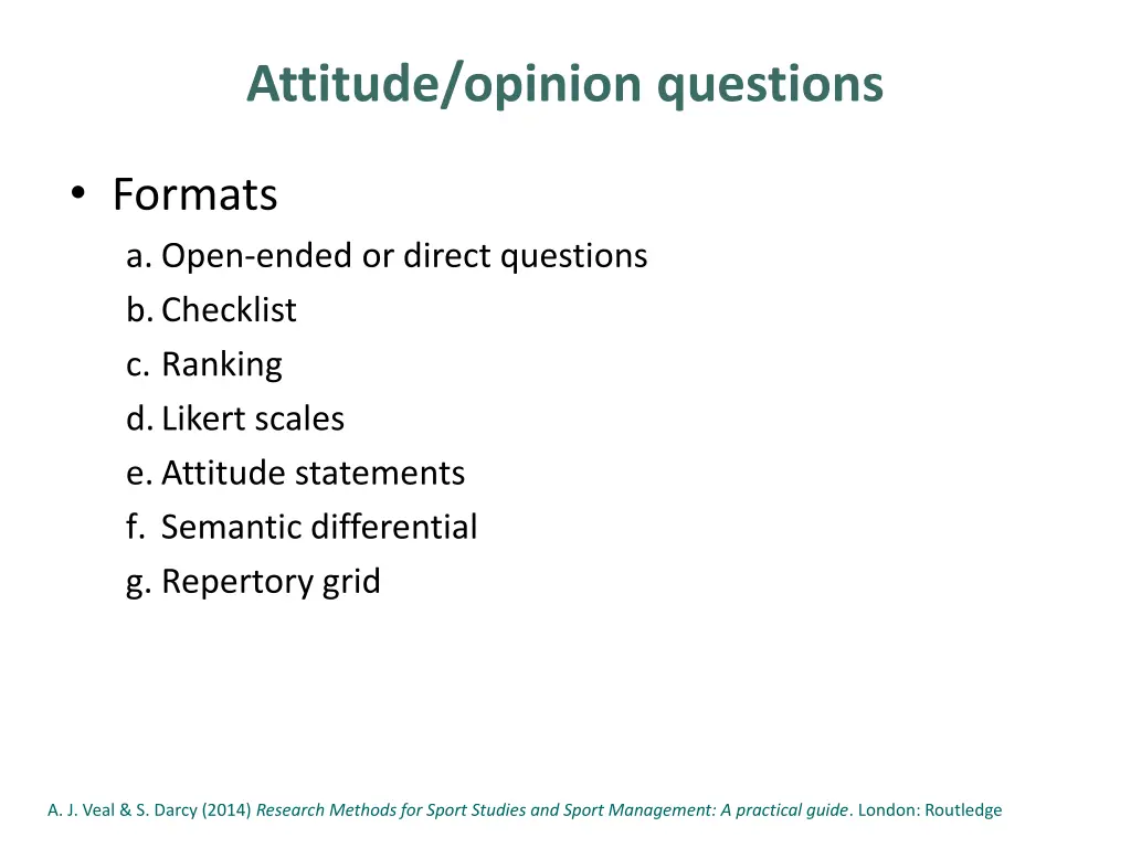 attitude opinion questions