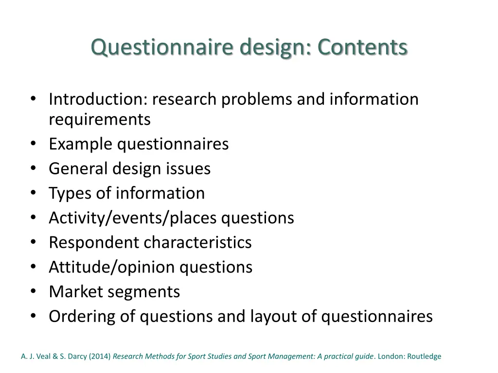 questionnaire design contents