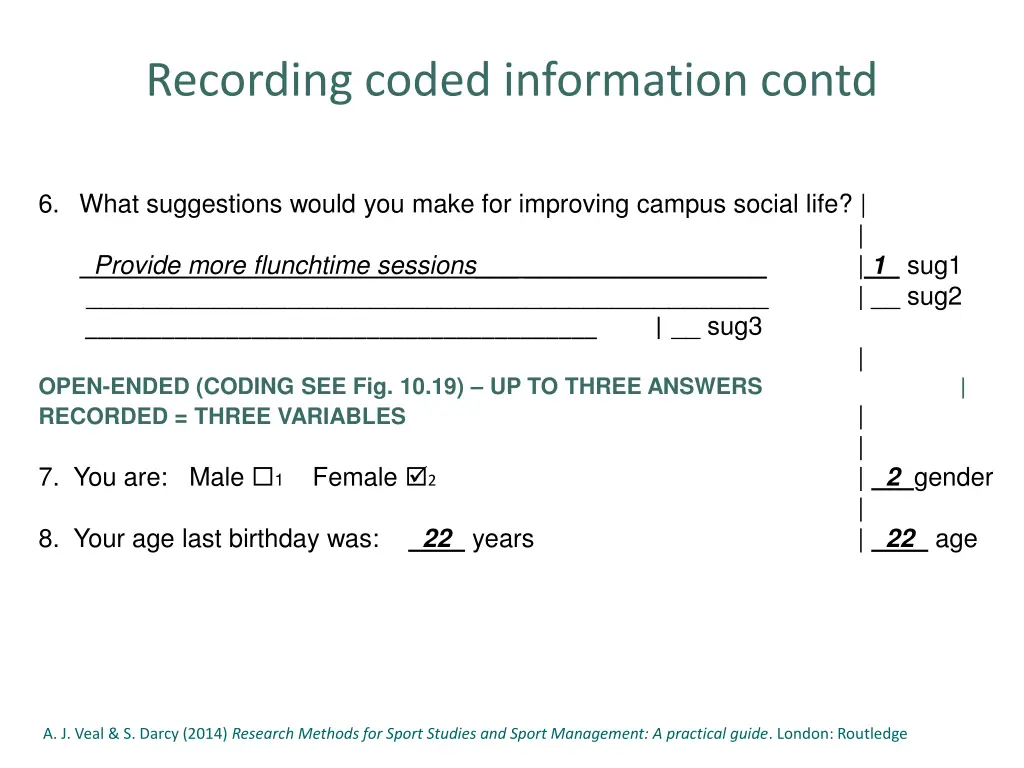 recording coded information contd 3