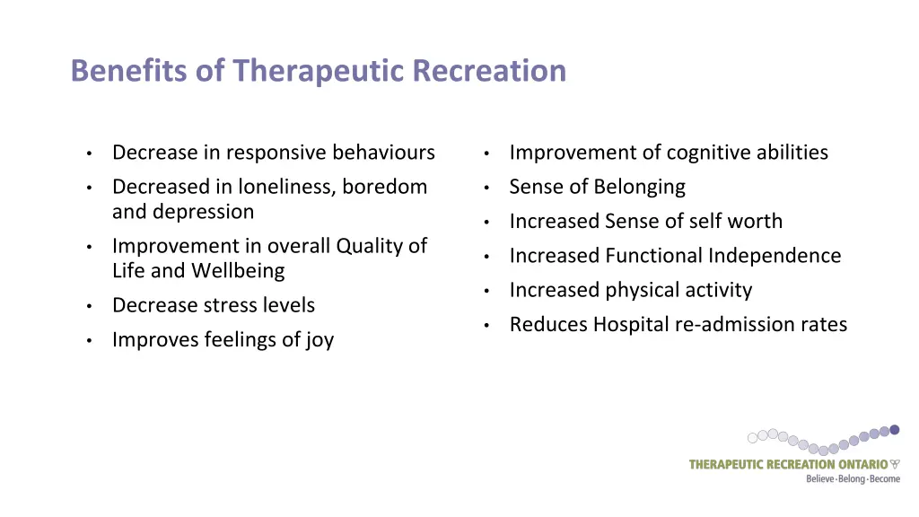 benefits of therapeutic recreation