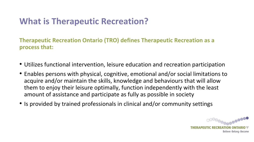 what is therapeutic recreation