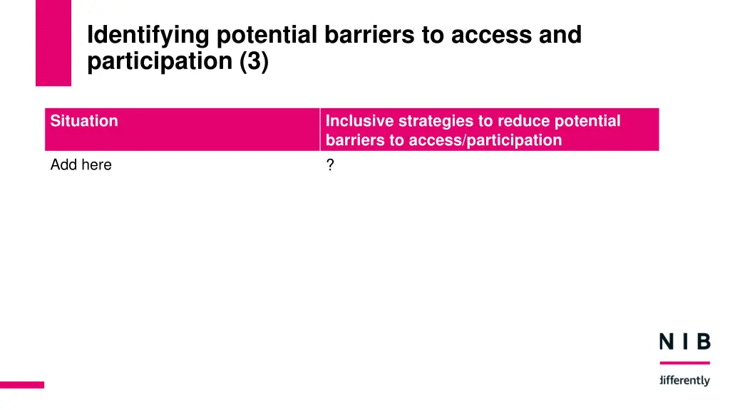 identifying potential barriers to access 2