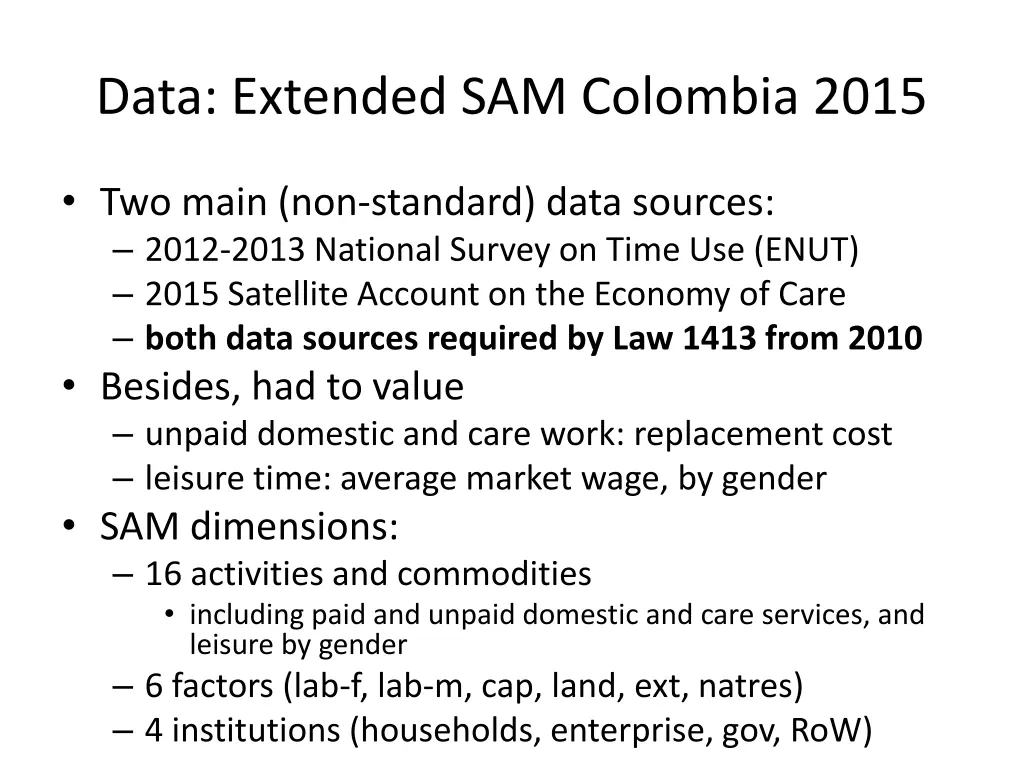 data extended sam colombia 2015