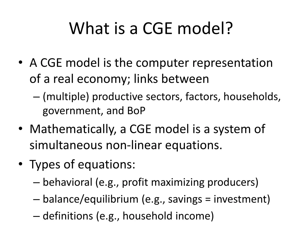 what is a cge model