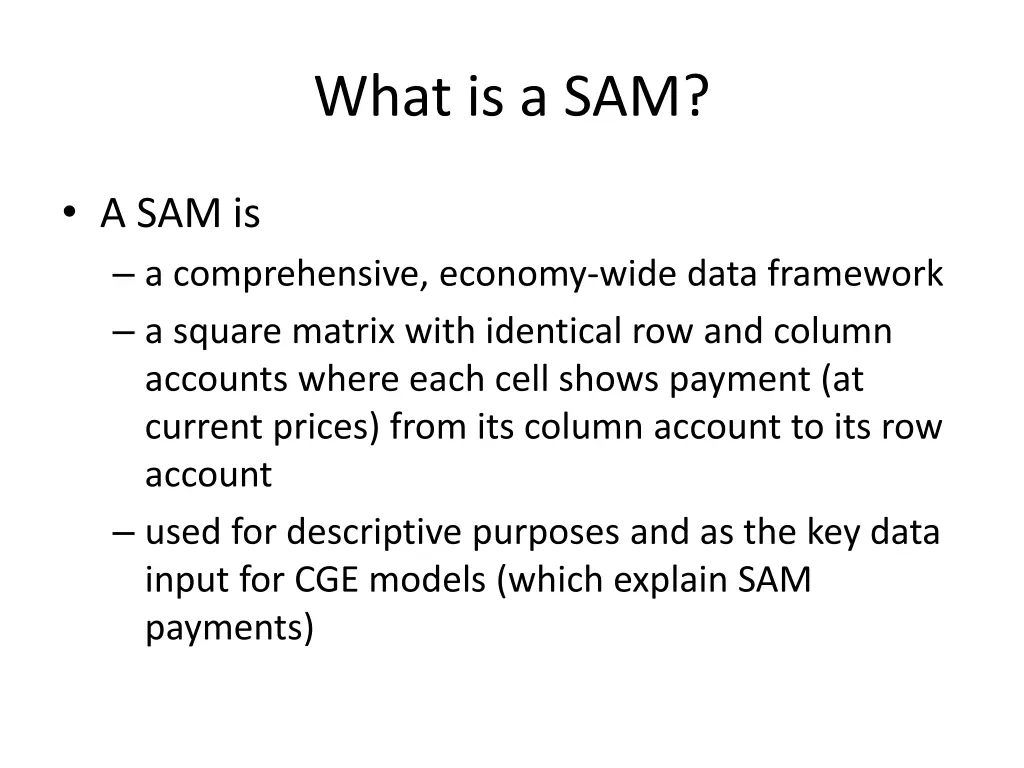 what is a sam