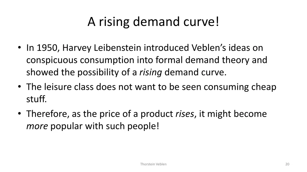 a rising demand curve