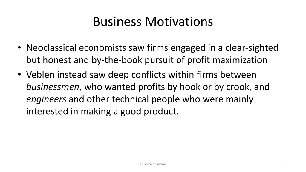 business motivations