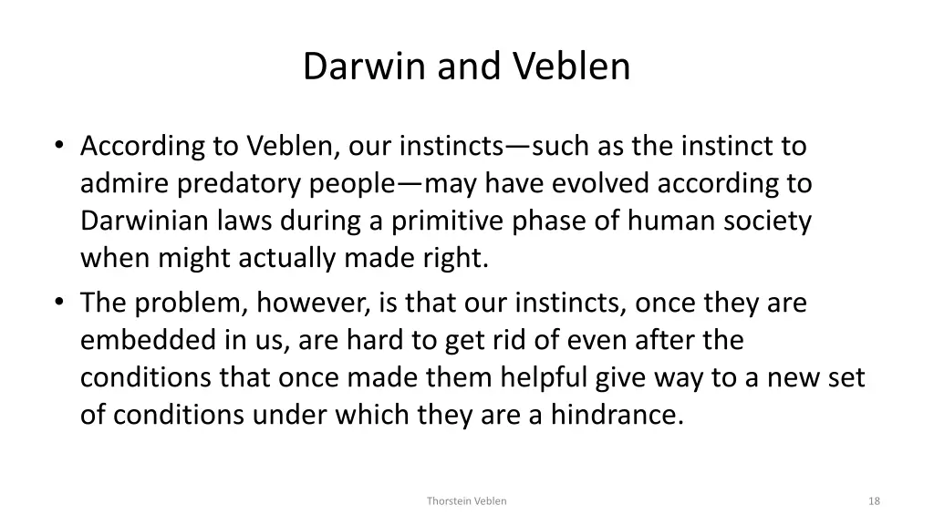 darwin and veblen