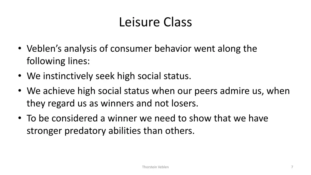 leisure class