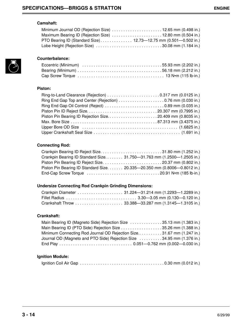 specifications briggs stratton 1