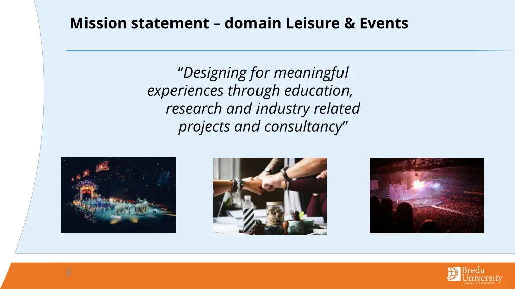 mission statement domain leisure events