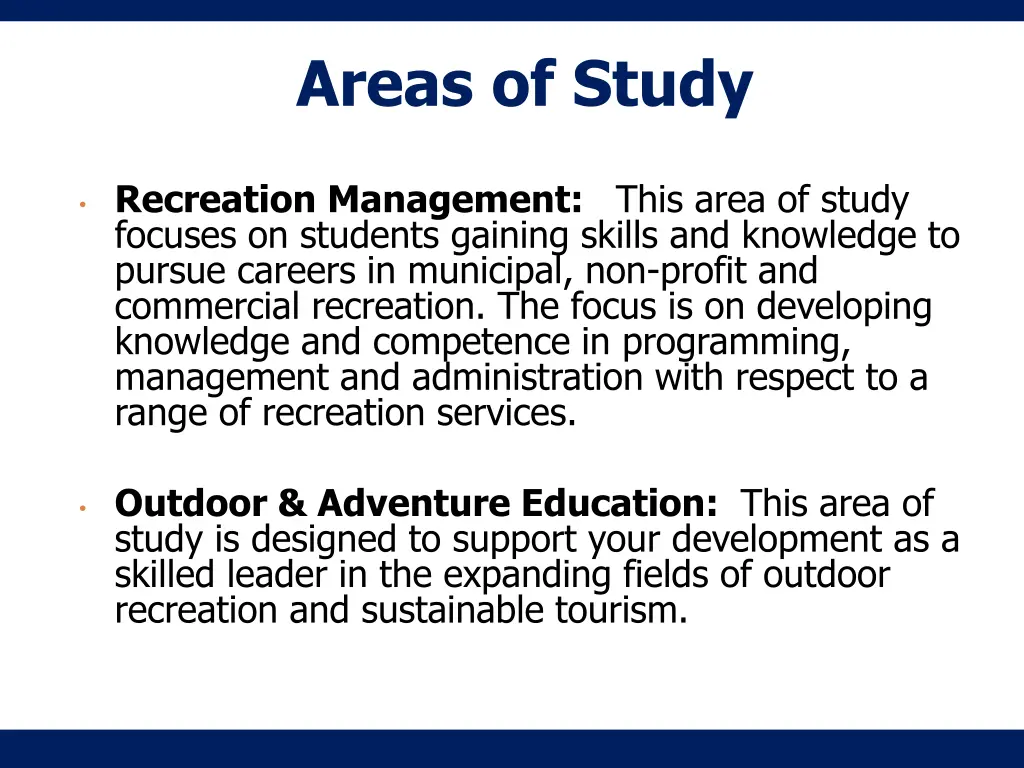 areas of study