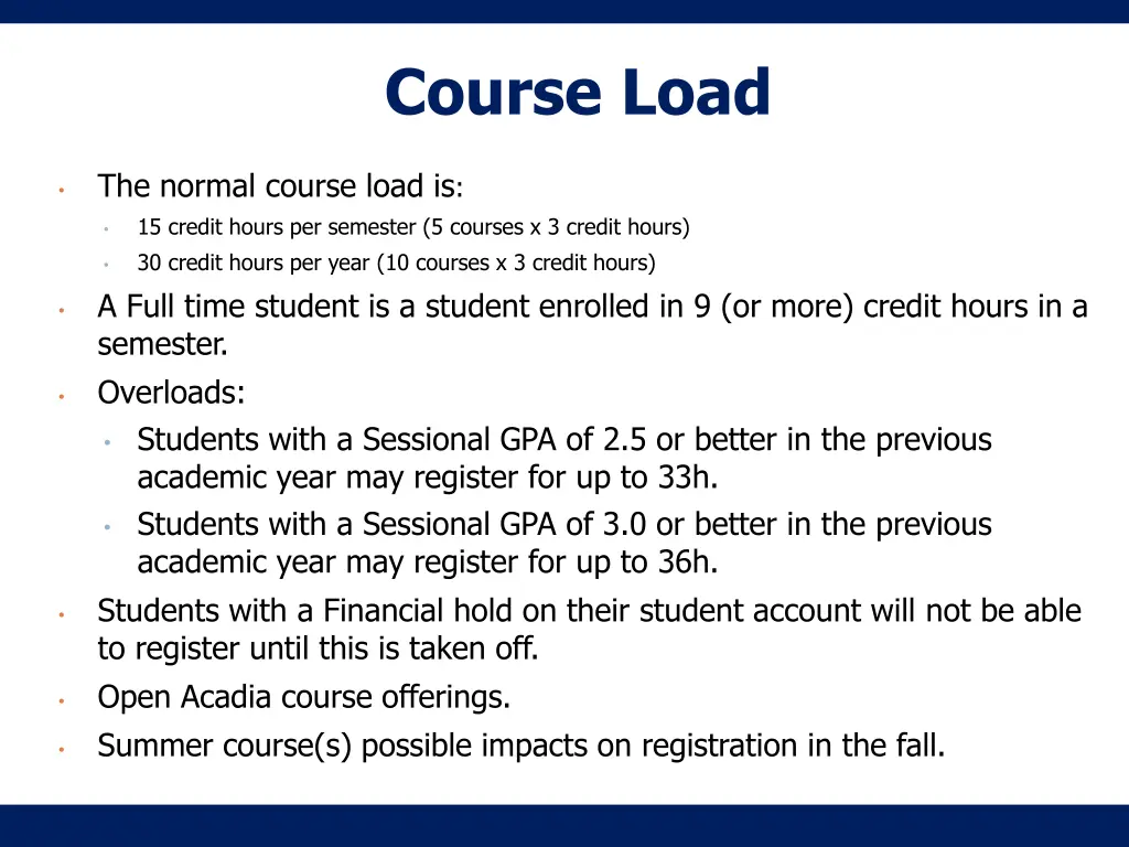 course load