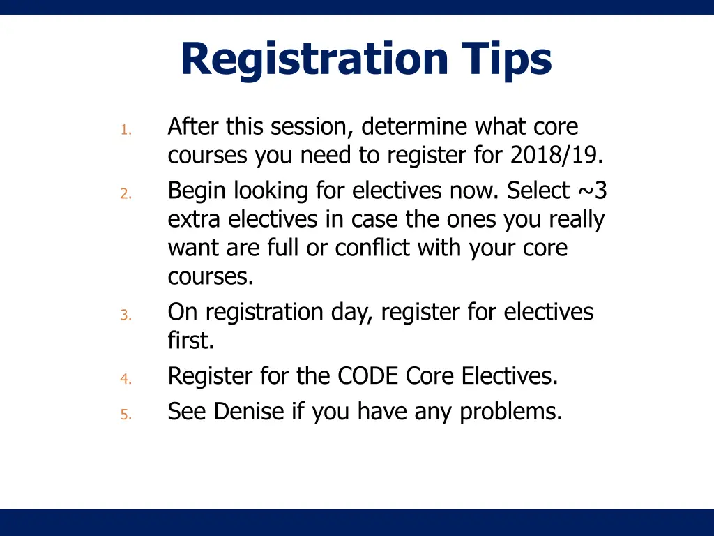 registration tips