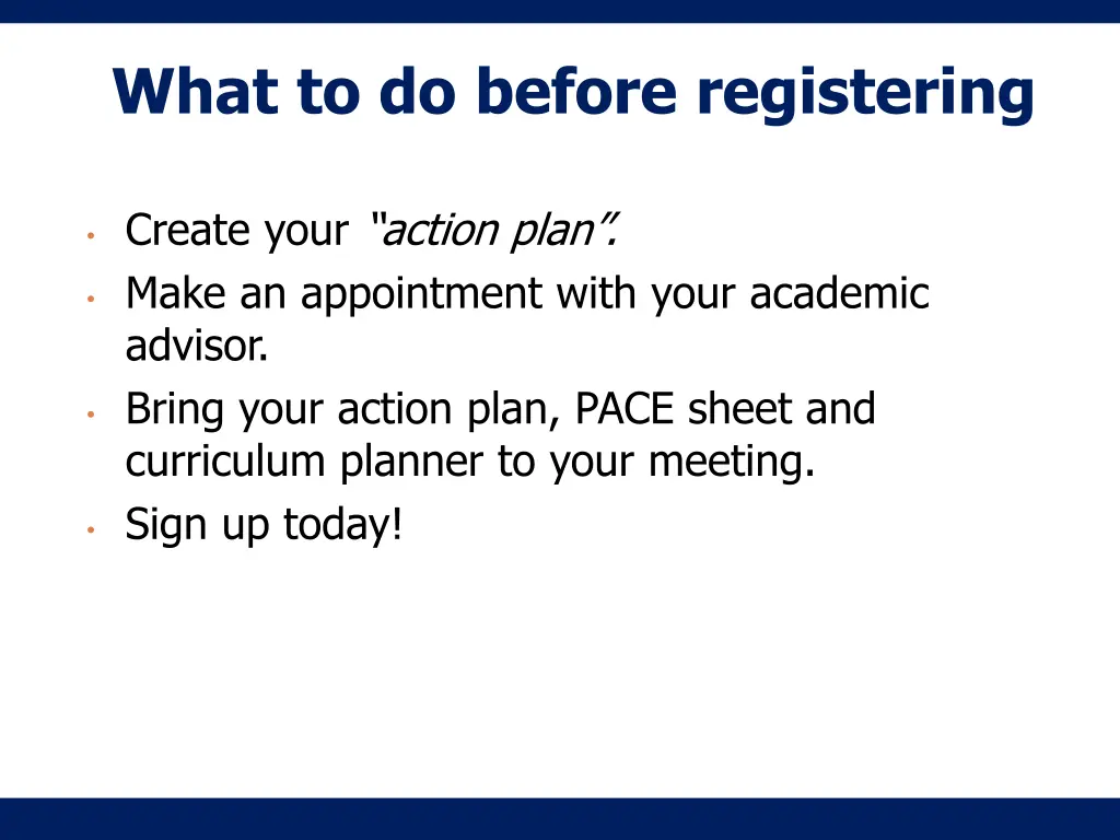 what to do before registering