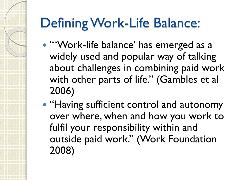 defining work life balance