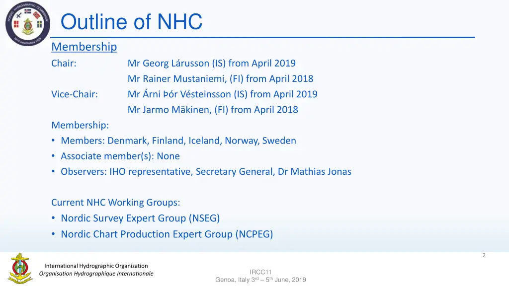 outline of nhc