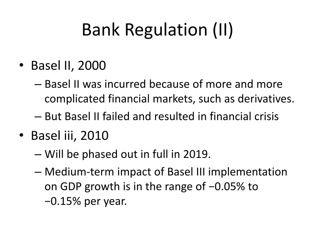 bank regulation ii