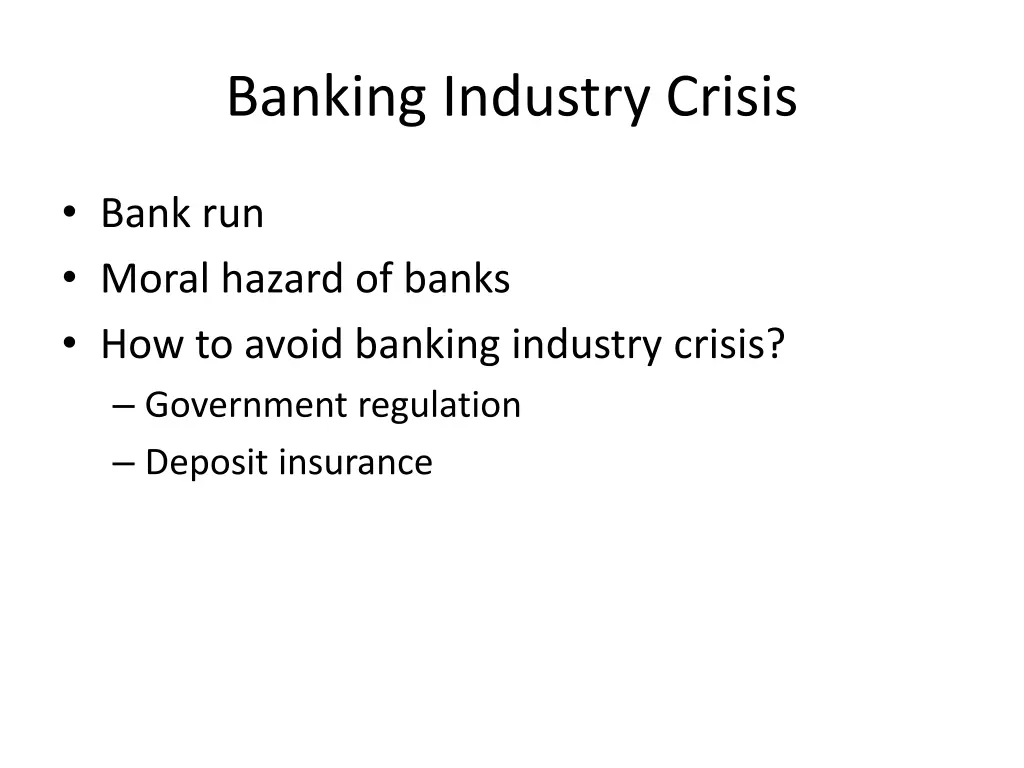 banking industry crisis