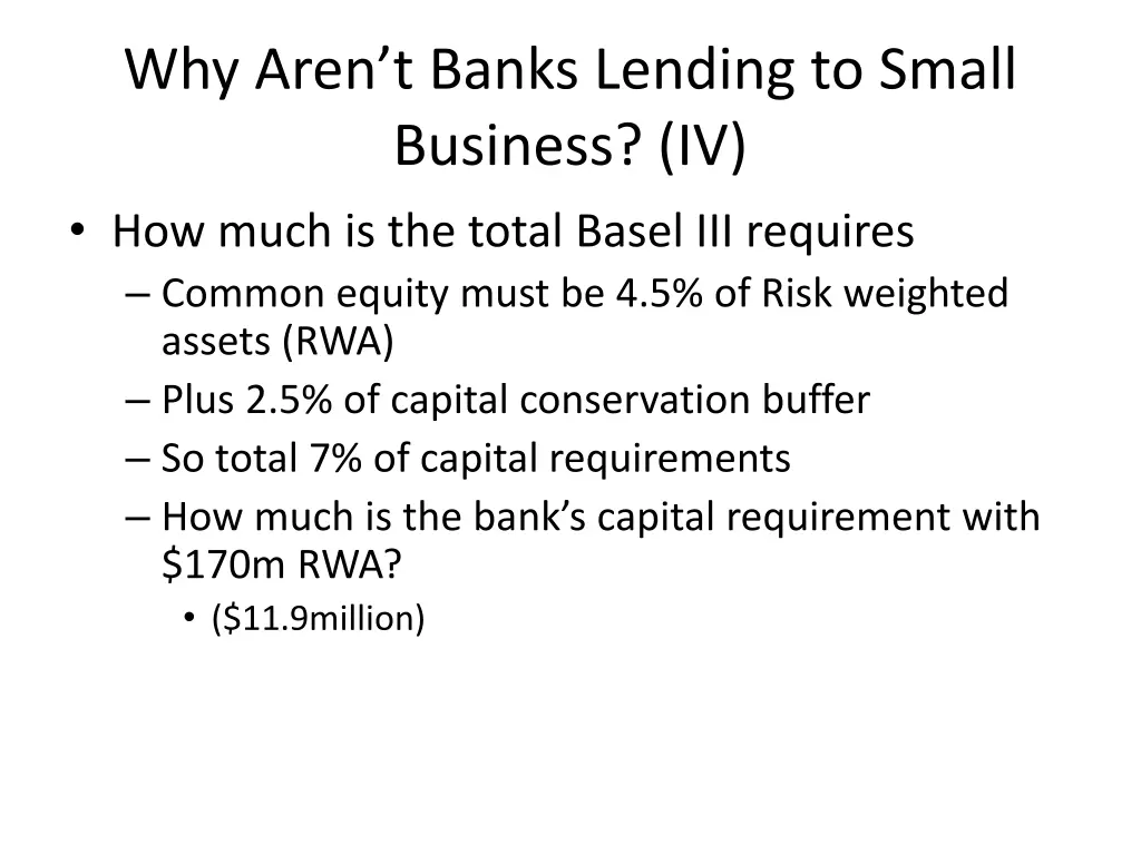 why aren t banks lending to small business 2