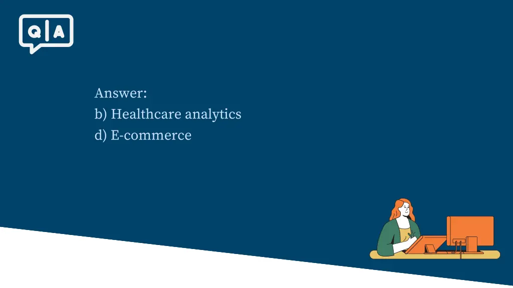 answer b healthcare analytics d e commerce