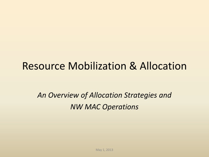 resource mobilization allocation