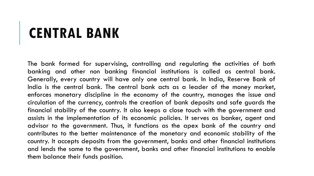 central bank